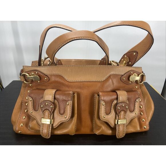 Michael Kors Handbags - MICHAEL KORS Astor Studded Tote Handbag Boho Shoulder Bag Tan Brown Leather